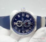 SWISS Replica Ulysse Nardin Maxi Marine Watch Blue Chronograph Dial Blue Rubber Strap